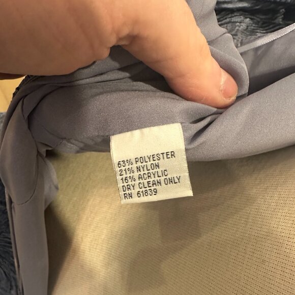 Teri Jon Rickie Freeman Women’s Slate Textured Off Shoulder Gown Size 4 - Picture 7 of 7